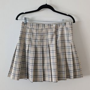 oak + fort plaid pleated skirt
